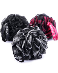 Bath Sponge Set of 3 BW/BL/PNK