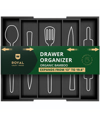 Silverware Drawer Organizer, Black (9 Slots)