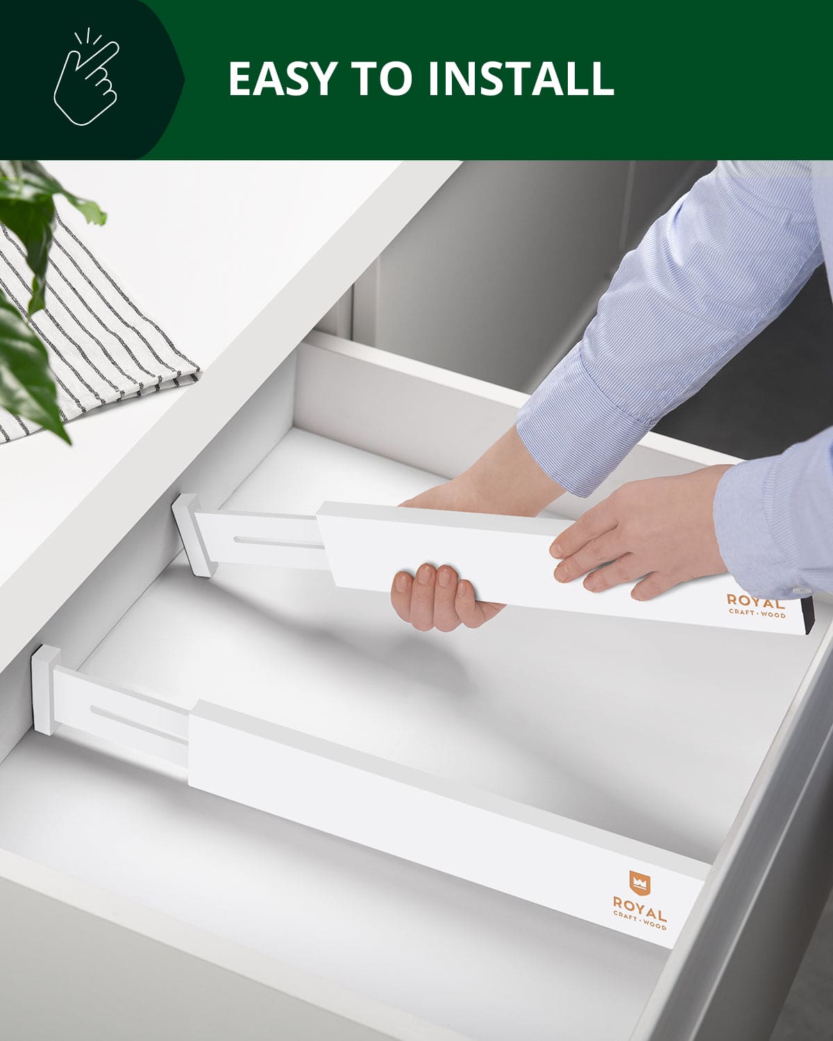 Adjustable Bamboo Drawer Dividers - Thumbnail 3