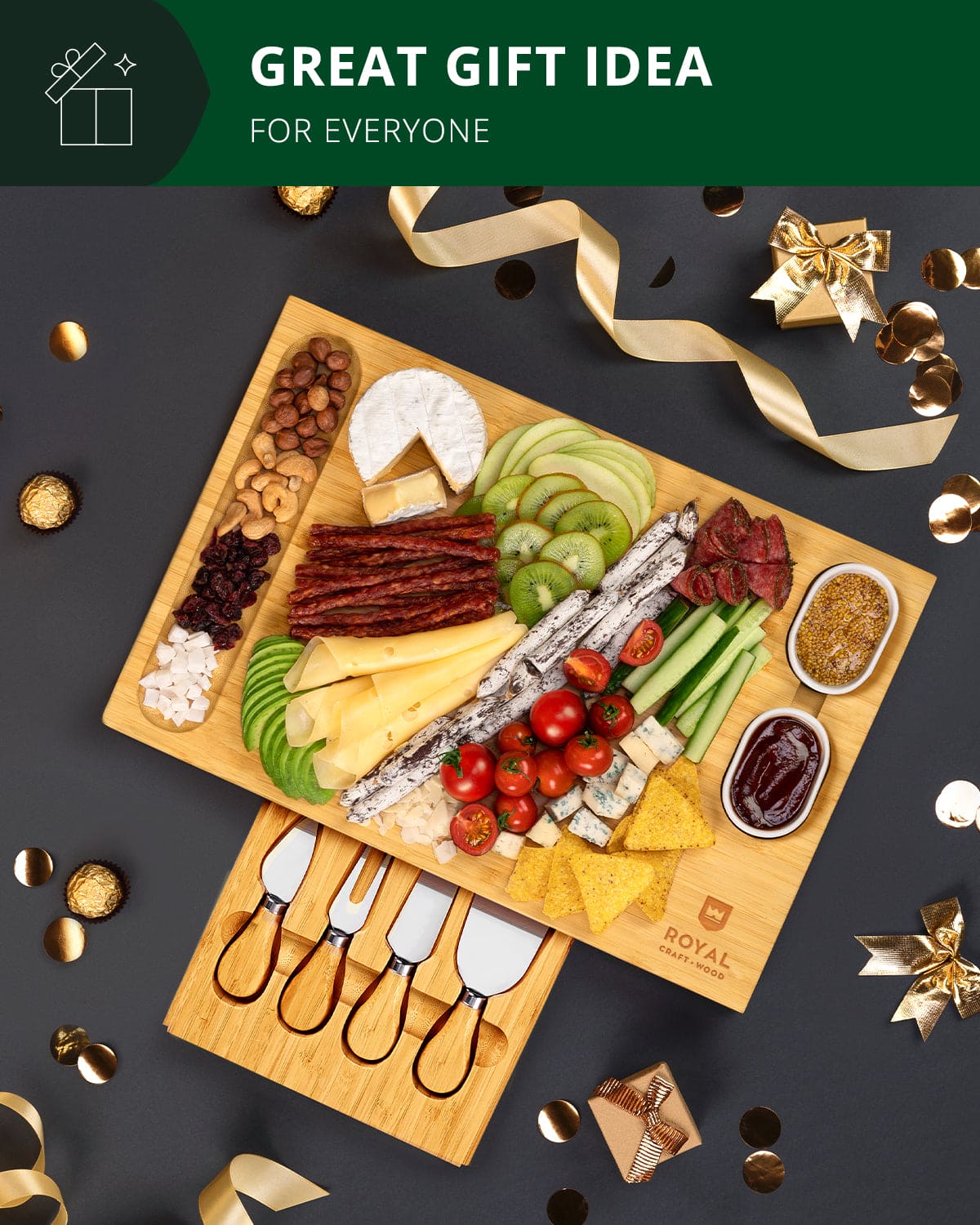 Cheese Board Set with Knives - Thumbnail 2
