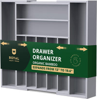 Silverware Drawer Organizer, Gray (9 Slots)