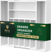 Silverware Drawer Organizer, White (9 Slots)