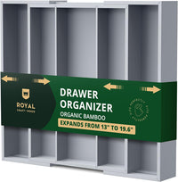 Utensil Drawer Organizer, Gray (5 Slots)
