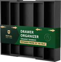 Utensil Drawer Organizer, Black (5 Slots)