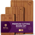 Cutting Board Set of 3, Bamboo, Brown
