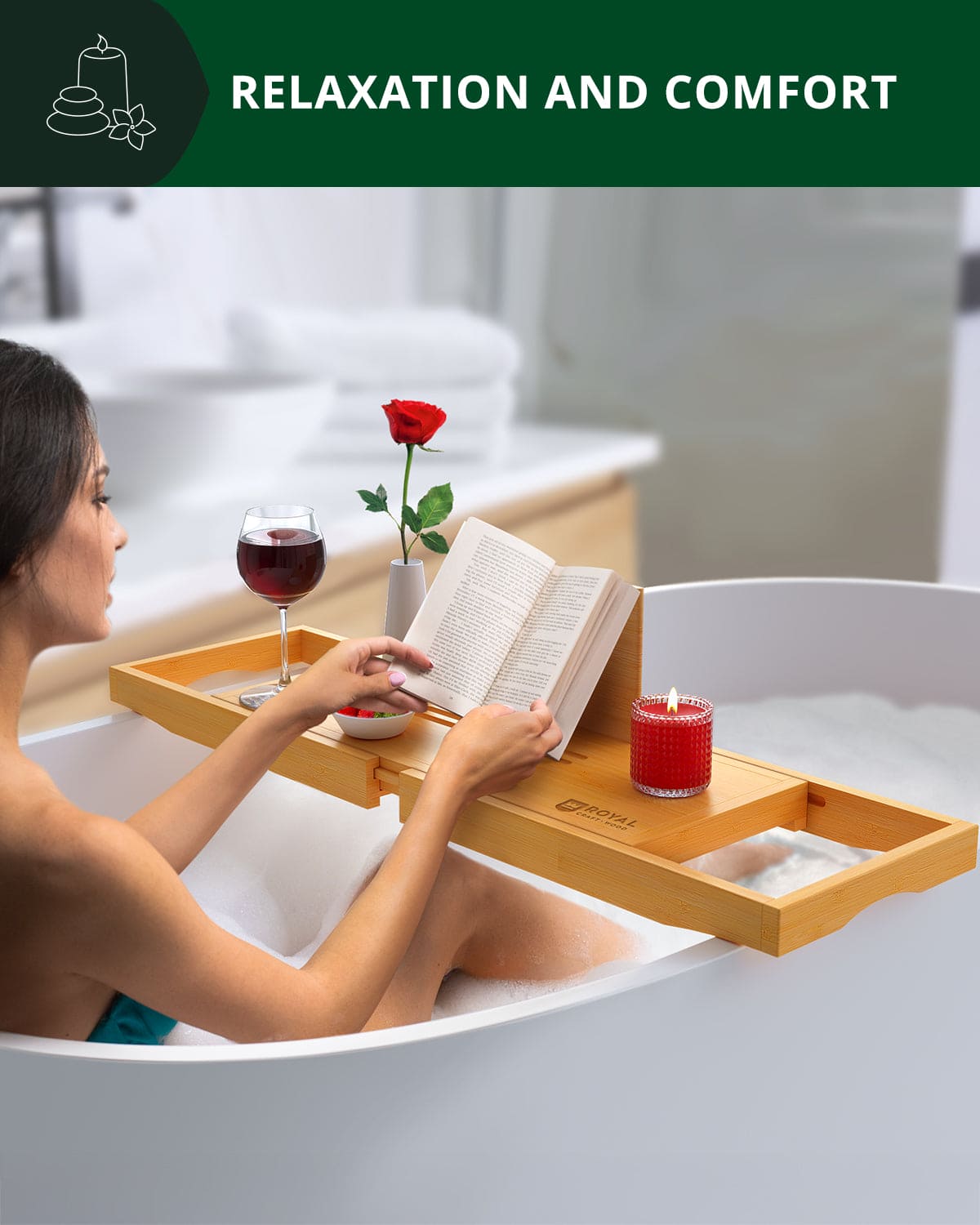 Adjustable Bathroom Caddy, Natural - Thumbnail 5