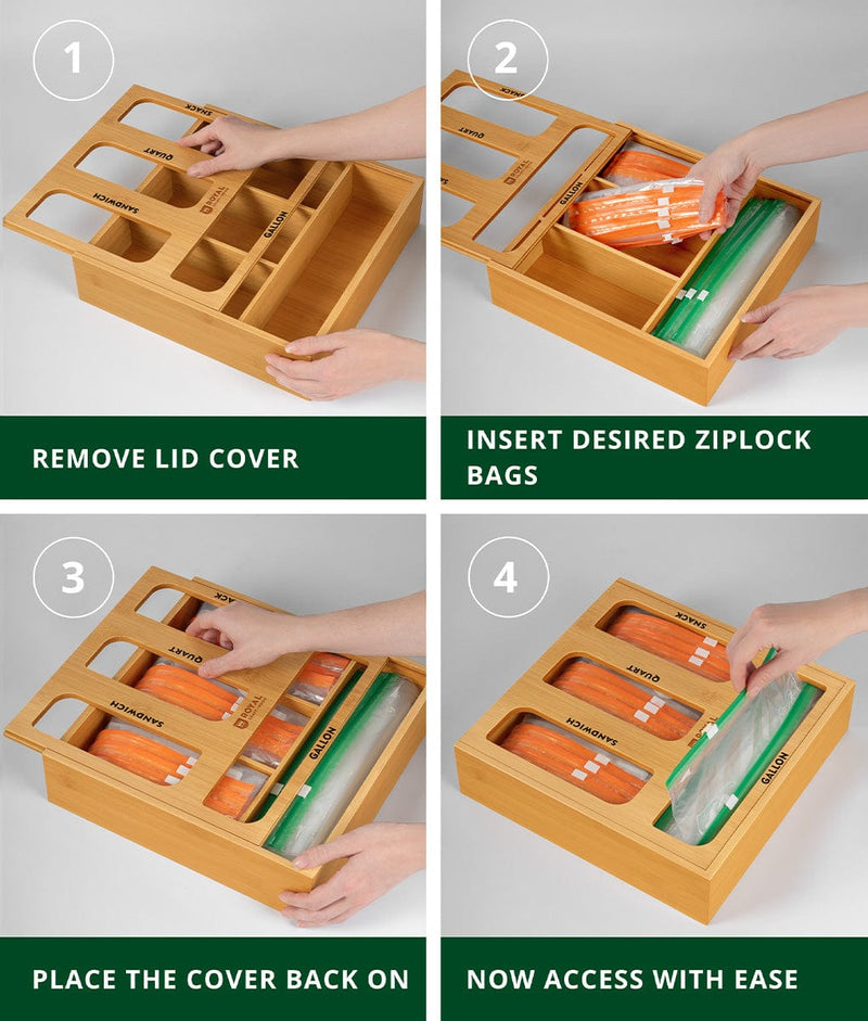 Ziplock Bag Organizer For Drawer - Plastic Bag Organizer-Storage
