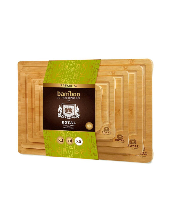 All-Natural Bamboo 3-Piece Cutting Board Set