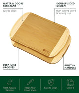 Cutting board wood set 2 tone