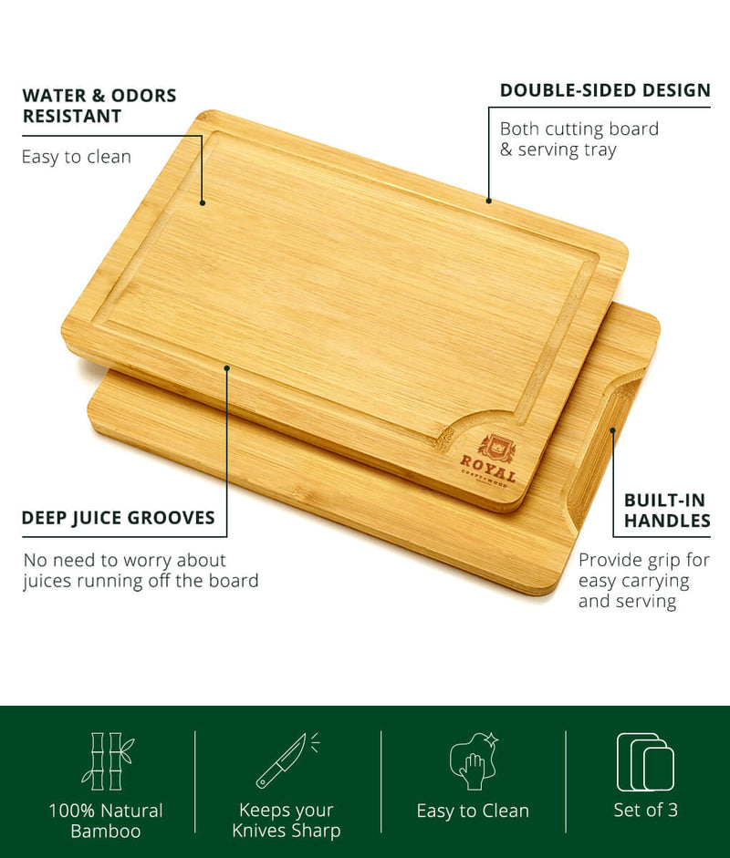 Royal Craft Wood X-LARGE Organic Bamboo Cutting Board