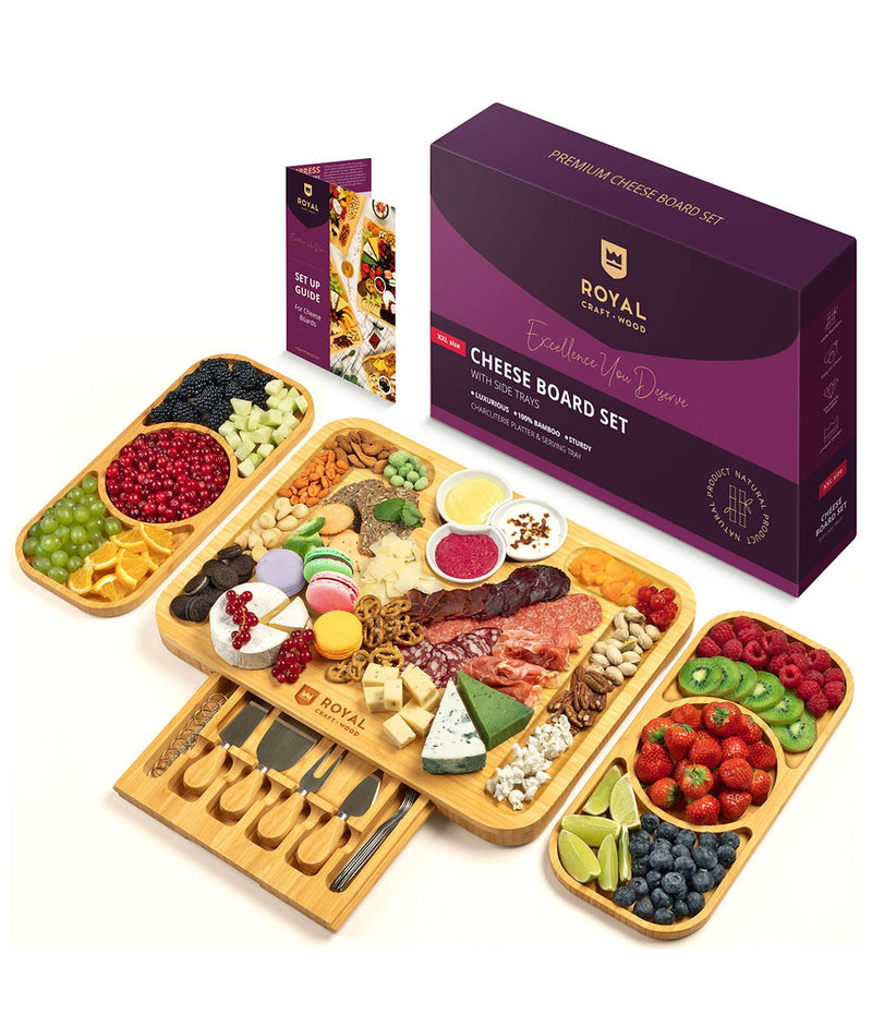 Large Charcuterie Bamboo Cheese Board Set