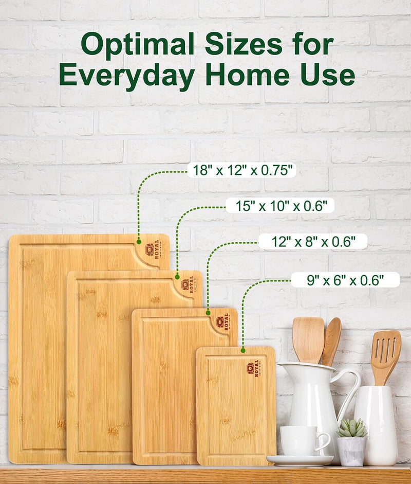 Home Collections: 4 Piece Wooden Chopping Board Set, boards, hygiene,  kitchen, sets, bamboo, wood, collection, four, pack, cutting, prep,  preparation, cook, chef, chef's, chefs, cook's cooks, vegetable, fish ,  meat
