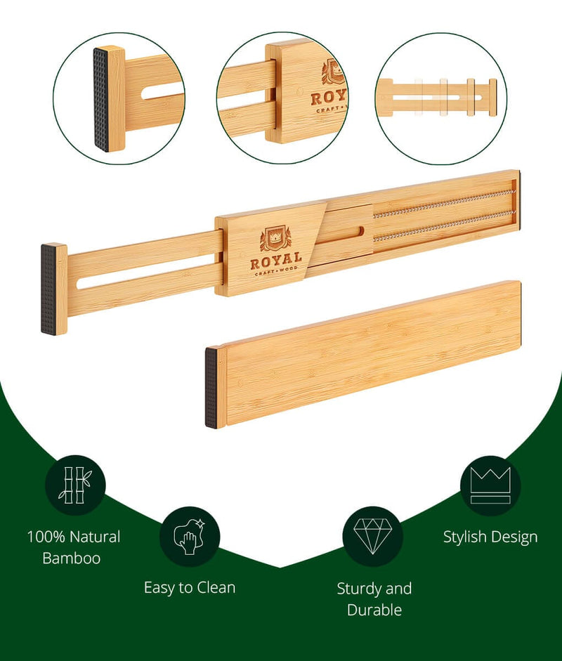 Buy Wholesale China Bamboo Drawer Dividers Bedroom Kitchen Drawer Organizer  Storage Adjustable Expandable Drawer Divider & Bamboo Drawer Dividers at  USD 1.4