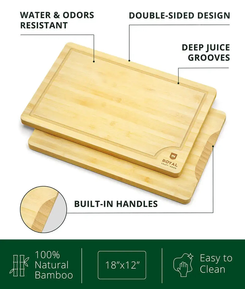 Royal Craft Wood Cutting Board XL 18x12 Natural