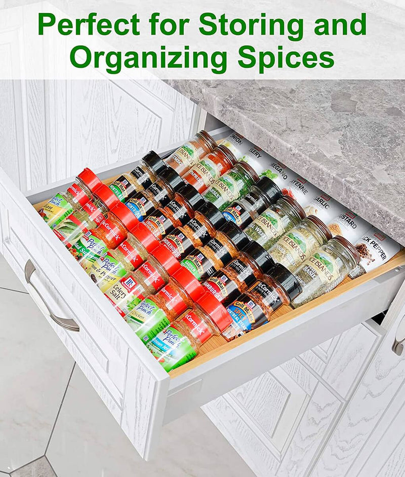 Drawer Spice Rack Organizer for Kitchen 17x13