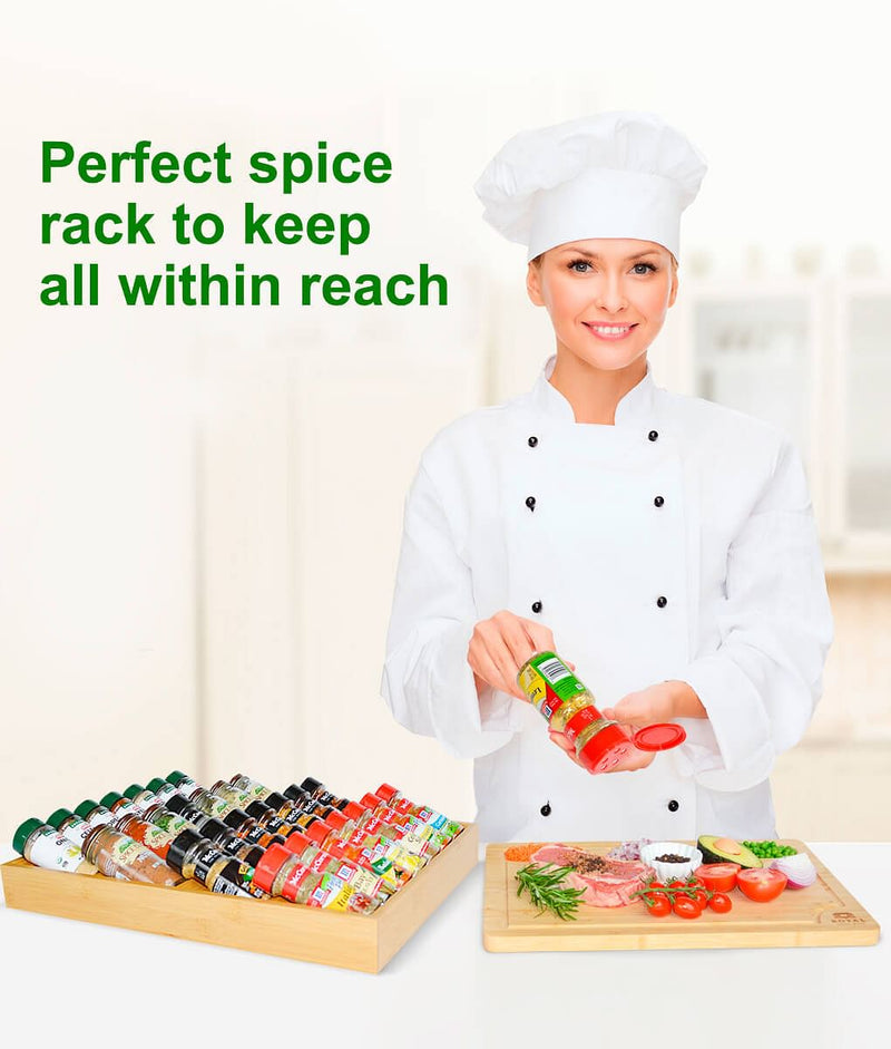 Birch Drawer Spice Organizer, Spice Rack for Kitchen Drawers, 3 Tier S –  Iulia Shop